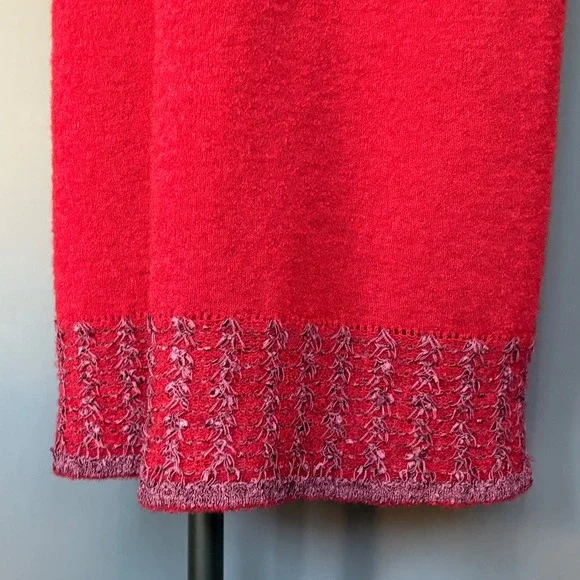 1980s Chacok Mohair Knit Maxi Skirt | Size 4 30" | Burgundy Purple Trim Vintage - Picture 5 of 11